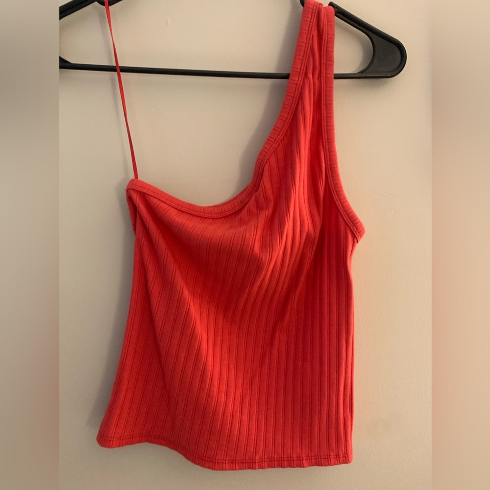 American Eagle one shoulder robbed tank! Coral, Medium